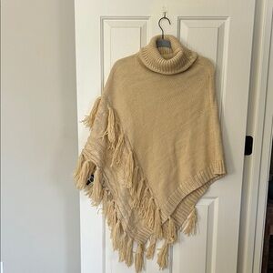 Anthropologie Tan Poncho Sweater